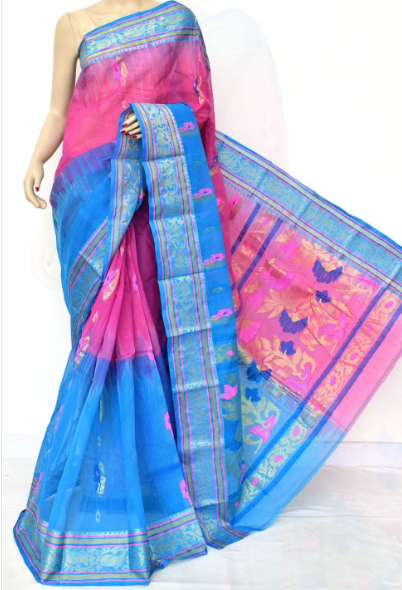 Tant Cotton Saree blue